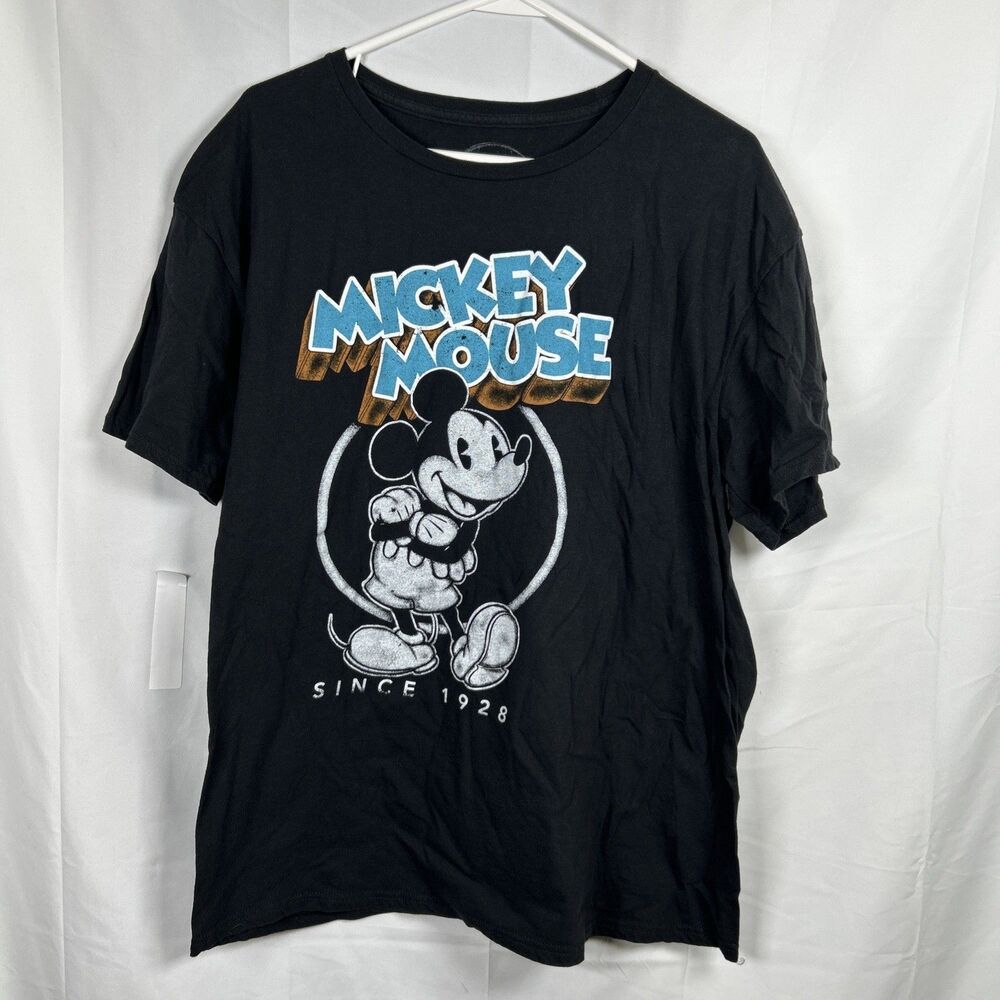 Disney Mickey Mouse T-Shirt Since 1928 Steamboat Willie Women’s XL Black